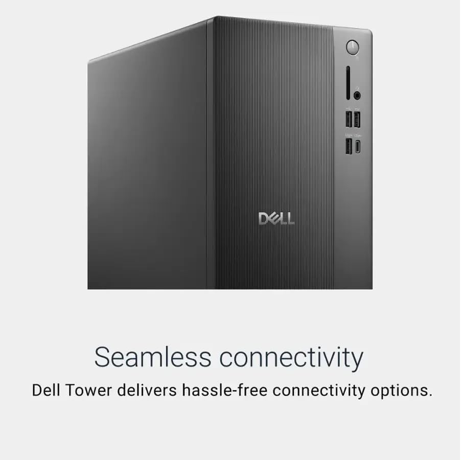 Image of Dell Ect1250 Tower Desktop PC - Intel Core Ultra 5 225 (10‑Core) | 32 GB DDR5 RAM | 1TB NVMe SSD | Intel UHD Graphics | Bluetooth & Wi-Fi 6 | Windows 11 Pro | Keyboard & Mouse | Black