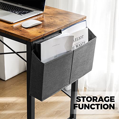 47 Inch Home Office Desk - Computer Writing Desk For Small Spaces, Sturdy Simple Study Table With Storage Bag Headphone Hook, 47 X 19.7 Inches, Rustic Brown #TOP5
