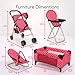 fash n kolor 4 Piece Doll Play Set, Includes - 1 Pack N Play. 2 Doll Stroller 3.Doll High Chair. 4.Infant Seat, Fits Up to 18'' Doll (4 Piece Set)