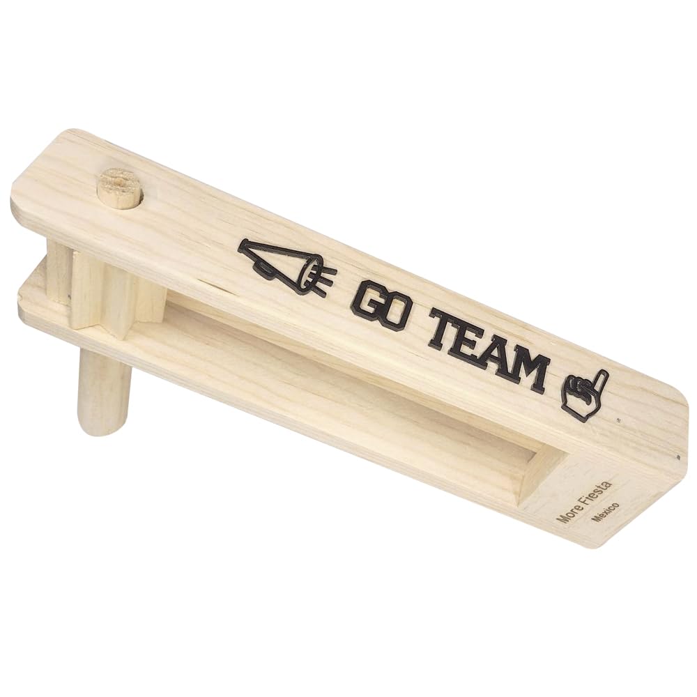 Large Go Team Wooden Mexican Matraca Noisemaker, 11