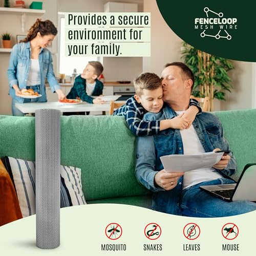 image for FENCELOOP 304 Stainless Steel Woven Wire Mesh roll, 120X50 Inches Hard