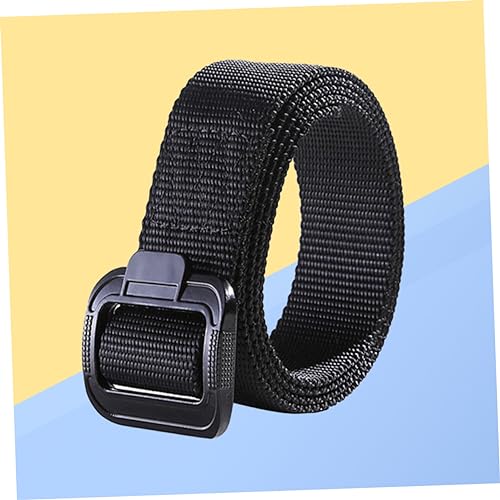 PartyKindom Men's Nylon Belt Quick Release Belt for Outdoor Sports Casual Wear Climbing Hiking Durable Black Design4