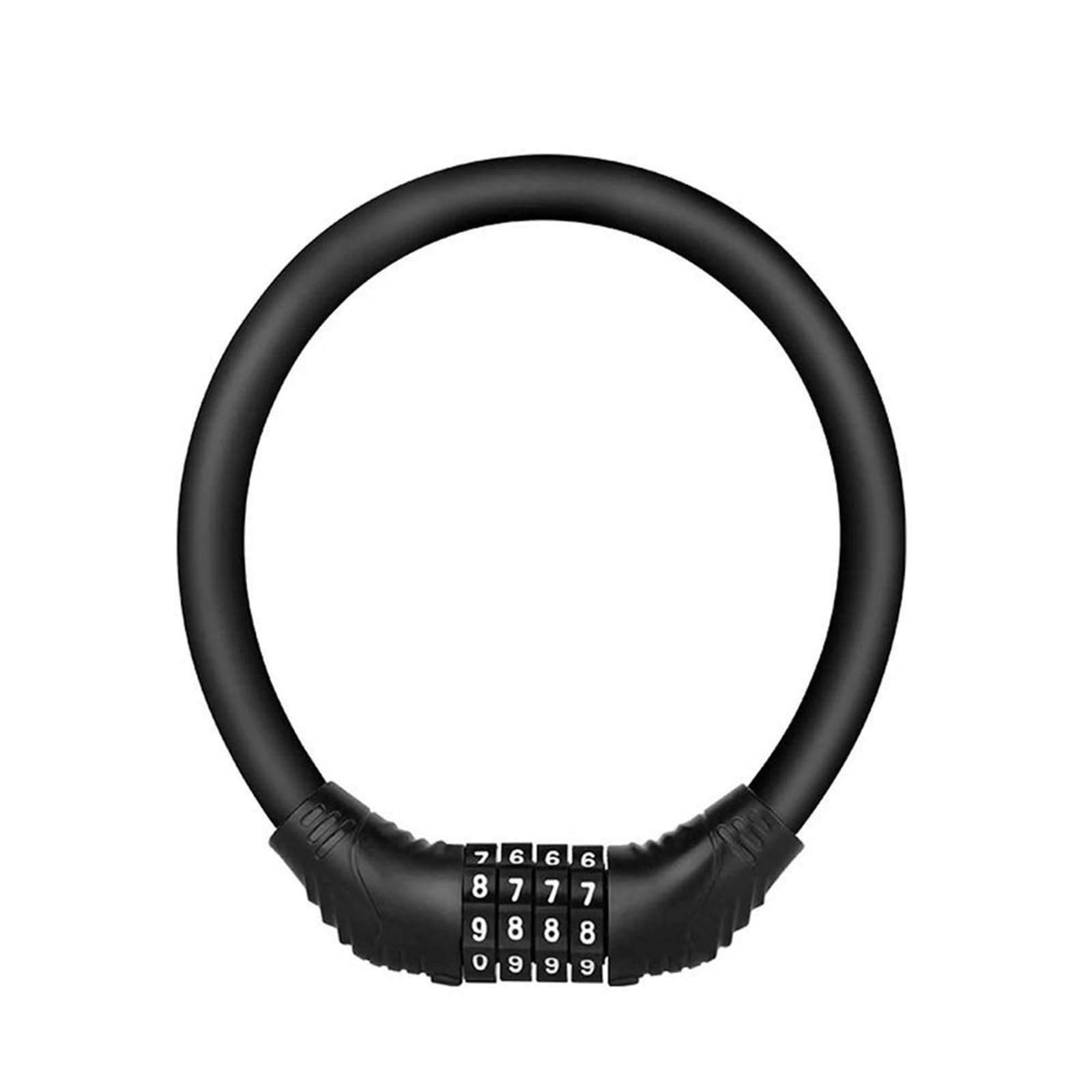 Motorcycle Handlebar Lock 4 Digital Code Anti-Theft Cable Lock Stainless Steel Security Locks Portable Combination Padlock Motorbike Lock Security(Black)