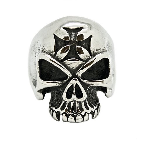 Blue Chip Unlimited Stainless Steel Iron Cross Skull Ring (See Listing for Sizes)