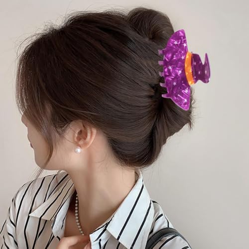 Pinza para cabello Halloween sombrero de bruja púrpura acrílica miniatura 6