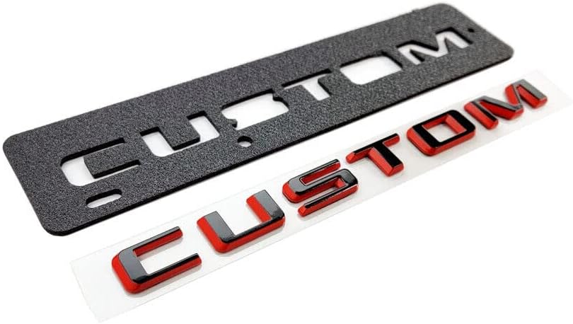 Kit 19-21 Black Red Silverado Custom Emblem Fender Letter Nameplate Badge Compatible for 2019-2021 Silverado (Red Black)