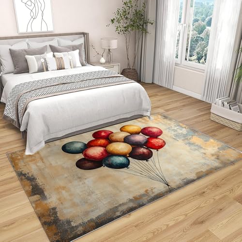 Tapis plusieurs ballons rectangulaire multicolore 60x90 cm rouge