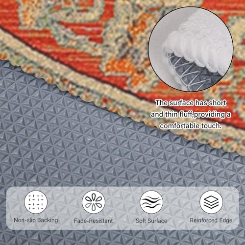Tapete redondo lavable estilo boho 4ft miniatura 3