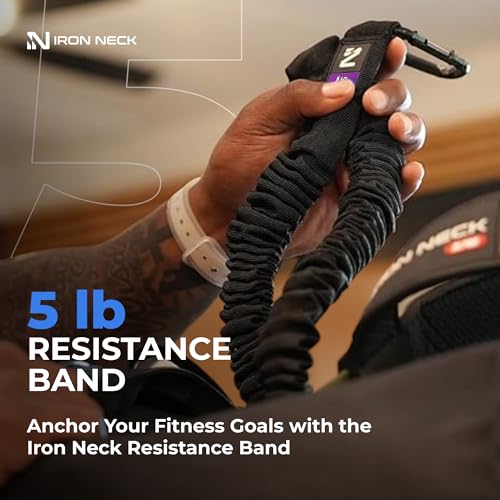 Image of Iron Neck Resistance Band, Durable Exercise Band with Steel Carabiners for Neck Training, Strength Workouts, Stretching, and Rehab