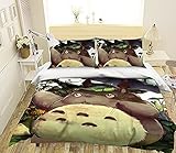 3D Duvet Cover for My Neighbor Totoro 1220 Japan Anime Bedding Pillowcases Quilt Duvet Cover Set Single Queen King 3D Photo Bedding US Romy (Full)