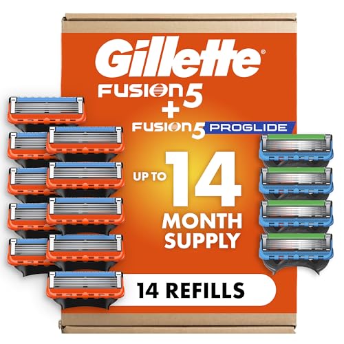 Gillette Fusion5 ProGlide Razor Refills for Men 10 Count + Fusion5 ProGlide Shield Refills 4 Count, 14 Total Blade Refills