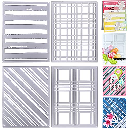 4 Pack Hollow Frame Cutting Dies Background Metal Cut Dies Scrapbooking Cutting Dies for Card Making, Embossing Stencil Die DIY Photo Templates for Album Embossing Cards Decorative Craft