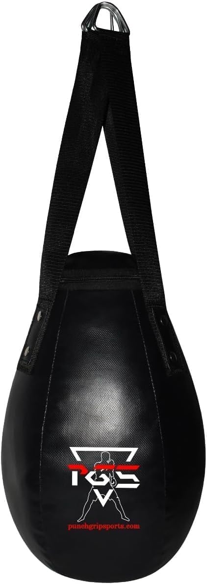 PGS Wrecking Ball Punching Bag, Expert Boxing Teardrop Body Snatcher Bag for MMA, Kickboxing, Muay Thai, Round Heavy Bag - UNFILLED