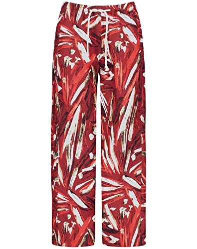 Gerry Weber Edition Culotte Pantalón de Vestir, Dark Cherry/Rot/Ecru/Druck, 62 para Mujer