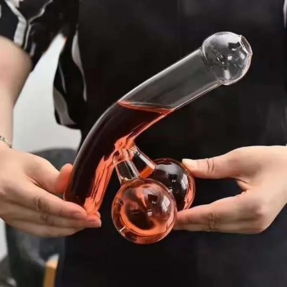 Decanter per whisky da uomo, divertente dispenser di vino in vetro, regalo per fidanzato, marito, decanter creativo per bar, feste, anniversari o eventi di laurea (400 ml)