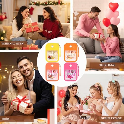 Bodyspray Damen 4er Set – 35ml Duftspray mit Haken, Fruchtiger & Blumiger Duft, Langanhaltendes Bodymist, Bodyspray Damen Reisegröße, Geschenksets für Teenager-Mädchen und junge Frauen
