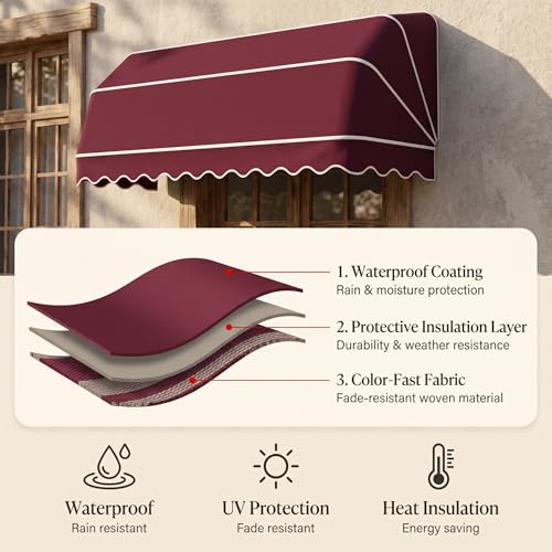Toldo de ventana para patio y balcón resistente a la intemperie 5