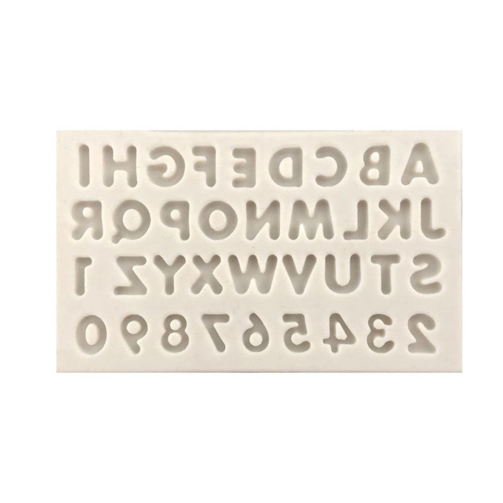Alphabet Numeral Silicone Mold,Jewelry Polymer Clay, Crafting, Resin Epoxy, Pendant Making, DIY Fashion Decoration Tools Fondant Cake Mold