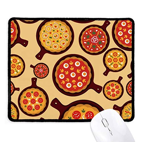 Mouse pad negro de pizza italiana con base antideslizante para oficina de juego y oficina