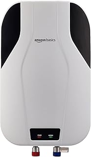 Amazon Basics 5.9L Instant Water Heater | 3KW | Geyser with PP Body & SS Tank | Corded Electric | Rust Proof | 4 Level Safety | White