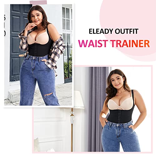 Eleady Waist Trainer Cincher Underbust Corset For Weight Loss Sport Workout Body Shaper With Adjustable Straps (Black Gym Tops, Large) #TOP4