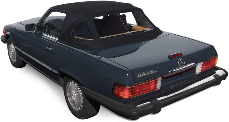 Compatible with: Mercedes R107 280SL 560SL 380SL 450SL Convertible Soft top 1972-89 Black German (Black)