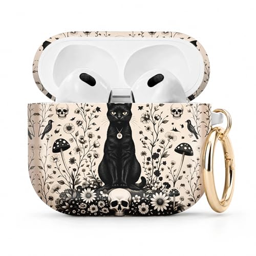 PLKTJOSA Airpod 4�P�[�X�Ή� TPU ���킢���p�^�[���ی� �ϏՌ��� ���h�~�P�[�X �L�[�`�F�[�������O�t�� ���C�����X�[�d�Ή� (�u���b�N�L���b�g �X�J�� �R�E���� �}�b�V�����[��)