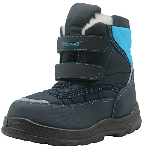 Apakowa 2017 New Kid's Winter Snow Boots (Toddler/Little Kid) (Color : Blue, Size : 6 M US Toddler)