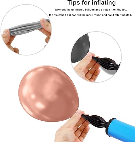 Vista 96 de Globos metálicos negros, 50 unidades, 5 pulgadas, acabado cromado, kit de guirnalda con globos de látex