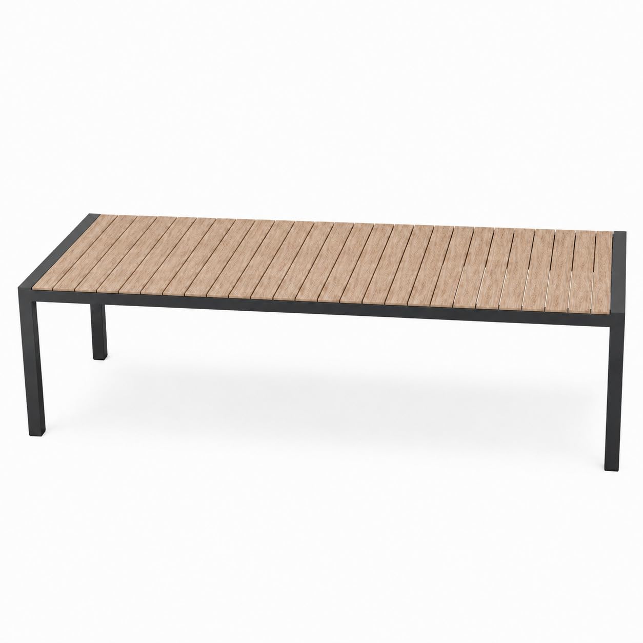 Totò Piccinni Tavolo GELSO Allungabile 223,5/293 cm Alluminio e Effetto Legno (Antracite)