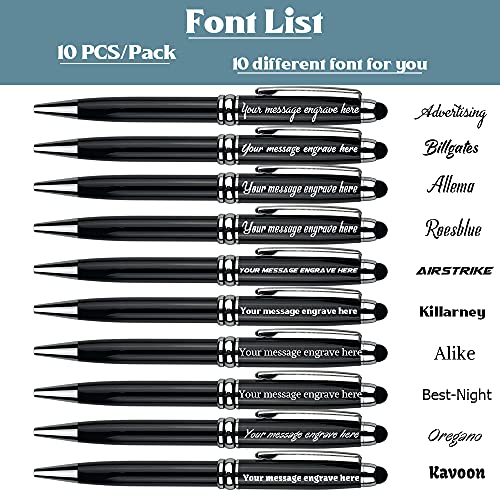 Ancolo-Personalized-Ballpoint-Pens-with-Stylus-Engraved-with-Your-Message-NamePhone-Number-Metal-Body-Black-ink-Gift-for-Bank-Office-Hotel-Lobbies-Groomsmen-Gift-10-PensBox