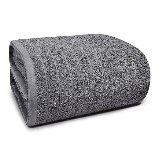 Tens Towels Pack of 1 Jumbo Bath Sheet 40 x 80 Inches, Extra Large & Light Weight, Quicker to Dry, 100% Cotton, Super Soft & Absorbent, Perfect to Wrap Yourself in, Dark Grey