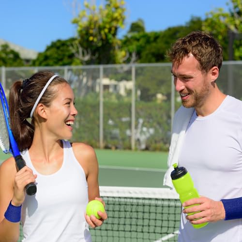 Image of Bememo 24 Pcs Wrist Sweatbands Bulk Sports Wrist Bands for Men Women Breathable Athletic Tennis Wristbands Stretchy Absorbent Cotton Terry for Basketball, Baseball, Gym, Working Out