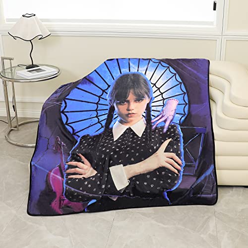 Sebkq Wednesday Addams Blanket, Super Soft Flannel Throw Blanket, Adult Kids Sofa Bed Nap Blanket, Lightweight, Comfortable And Warm, Suitable For All Seasons(60"X50") #TOP3