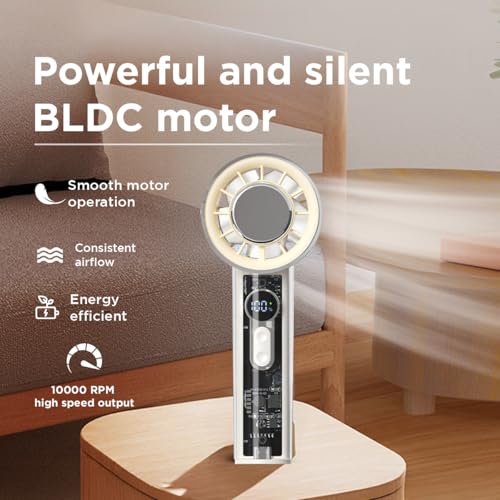 Image of EcoLink Pocket Pal Handheld Fan (Beige) | Compact & Portable Personal Fan | USB Rechargeable | Lightweight Cooling Fan for Travel & Outdoor Use | Pack of 1