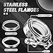 SYKRSS 2.0 Inch V Band Clamp with Flange Male Female Universal 304 Stainless Steel for car 2PCS