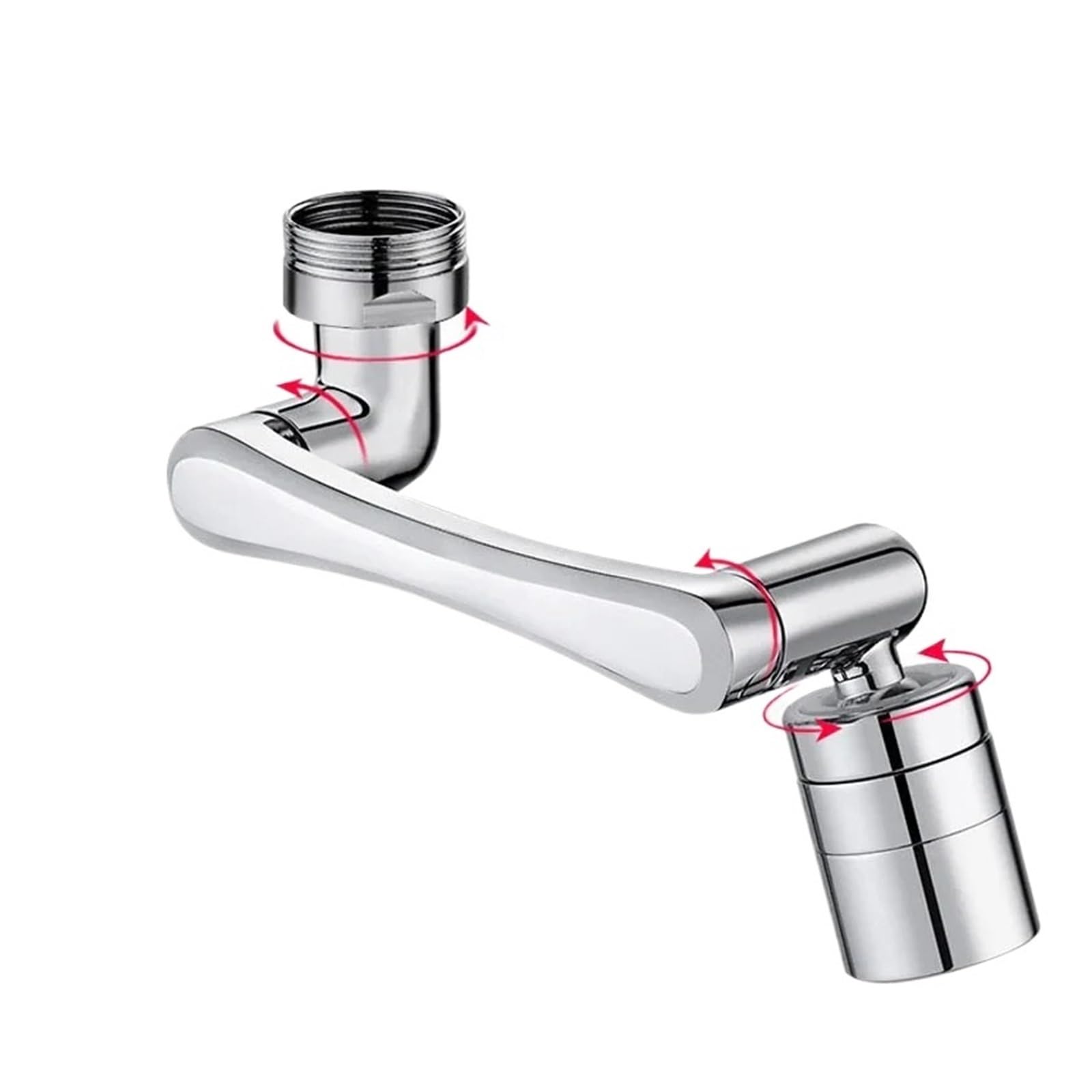 Ewsdsfs Women's Style 1 Stainless Steel Universal 1440°Swivel Robotic Arm Swivel Extension Faucet Aerator Kitchen Sink Faucet Extender 2Water Flow Mode(Style 1)