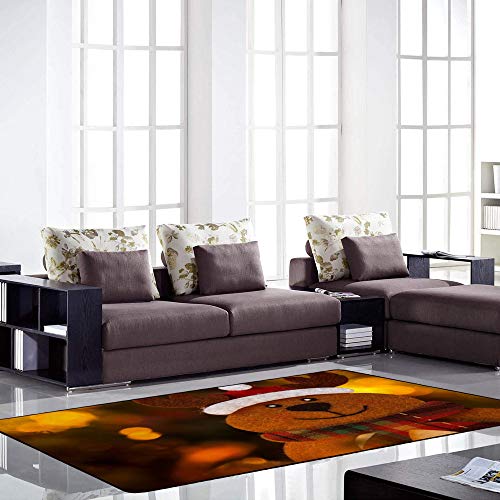 Tapis de Noël doux et chaud Ruchen motif cerf antiffroid sol - 4