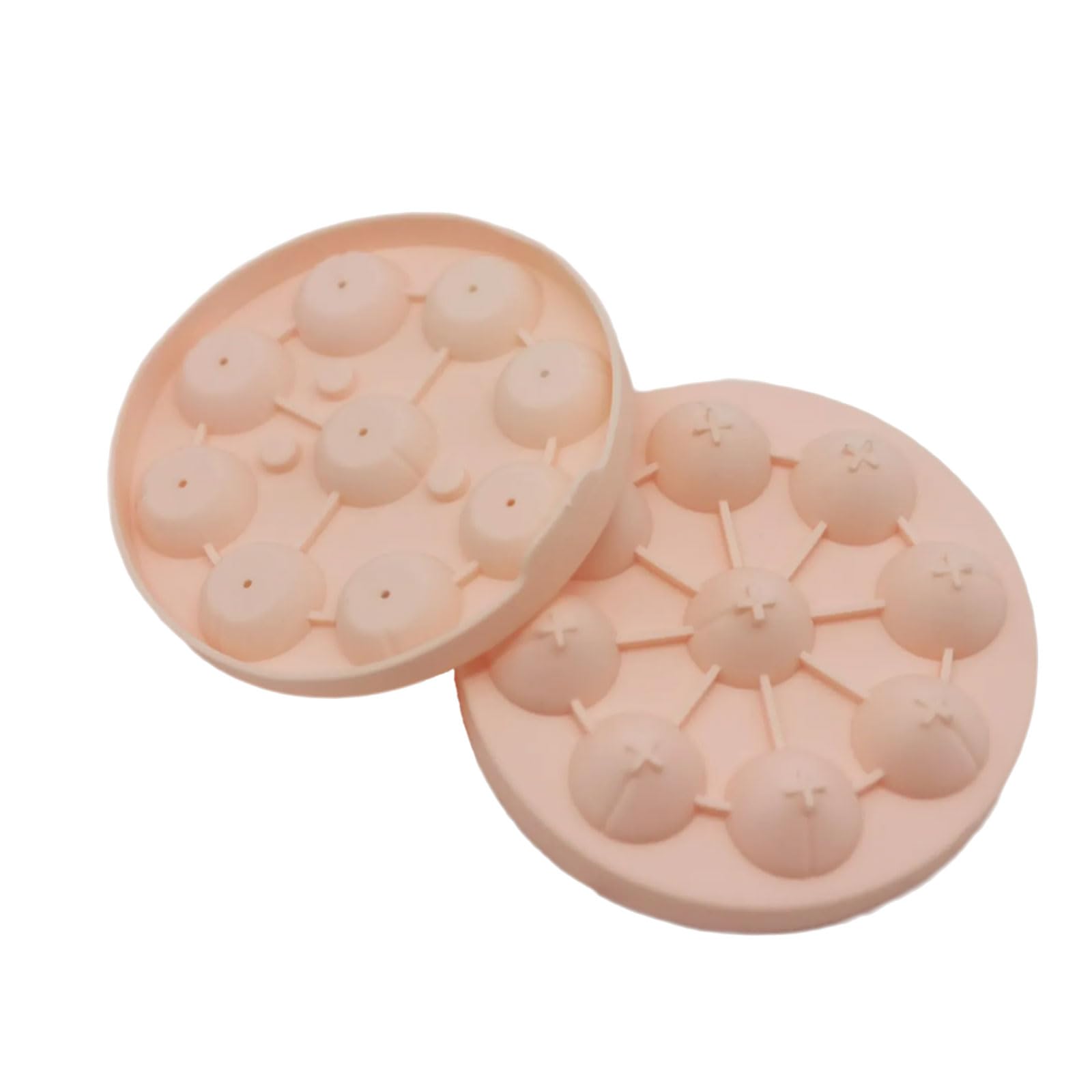 Tsophreniq 3D Rose Ice Molds with Lid Silicone Ice Cubes Tray Peach Shape Cubes Tray for Cocktails Coffee and Fruit Drinks Silicone