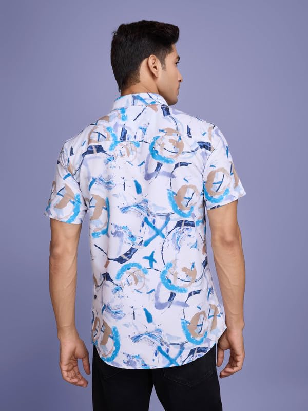 Image of Pinkmint Stylish Shirt for Men ll Printed Half Sleeve Shirt's ll Regular Fit Chest Pocket Shirt