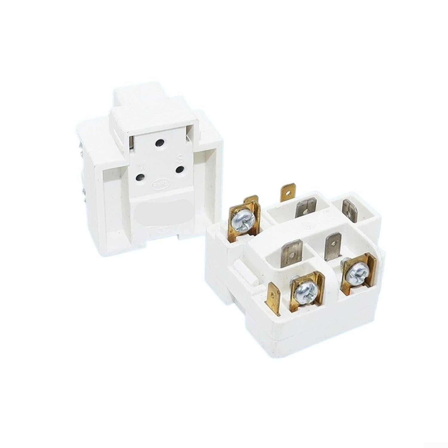 Relé de arranque para frigorífico, compresor de 12 A, 10 pines, color blanco, con protección contra sobrecarga