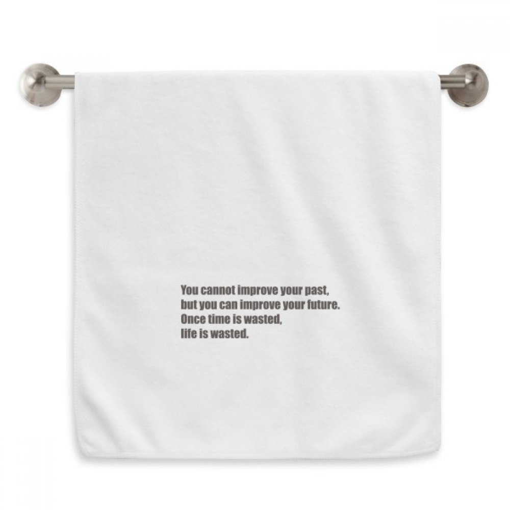 Serviette Serviettes Douce en Coton Blanc 33x73cm avec Citation Inspirante