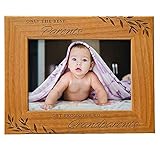 Only The Best Parents get Promoted to Grandparents - Engraved Natural Wood Photo Frame Fits 5x7 Horizontal Portrait, Grandparents Day, Mothers Day, Grandparent's Day, Picture Frames Gift for Grandma