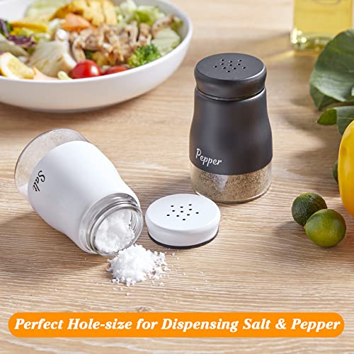 image for Salt and Pepper Shakers Set, Bivvclaz 5 Ounce Stainless Steel Salt and