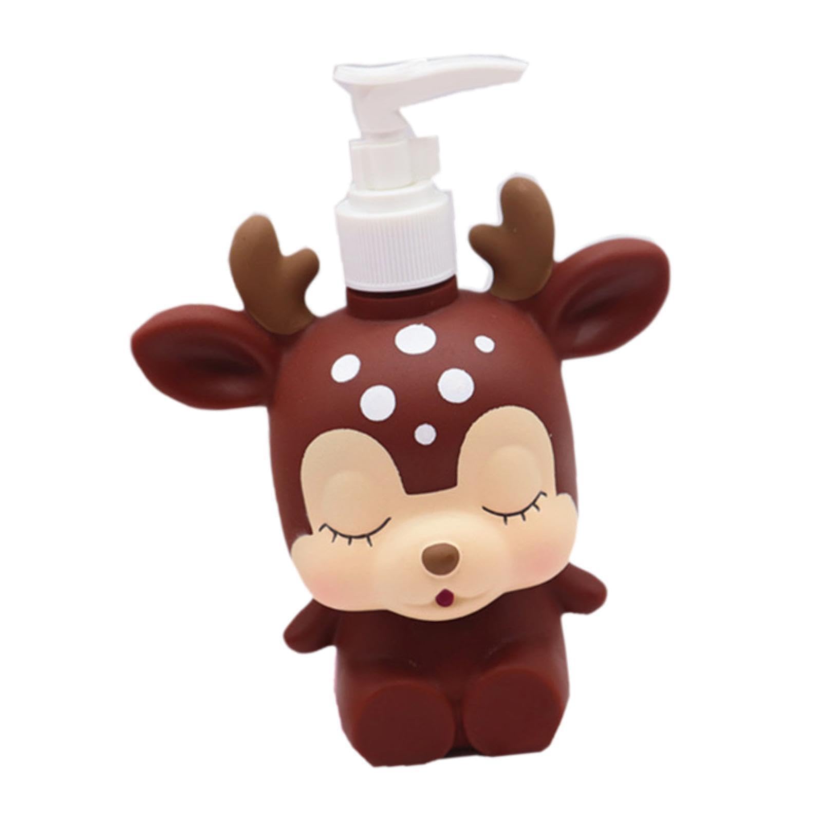 ALCXAZS Kids Lotion Bottle Funny Hand Soap Dispenser Adorable Easy, Brown Deer