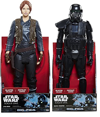 Star Wars Big-Figs Series Death Trooper Action Figure Rogue One with Blaster + Sergeant Jyn Erso 20" 2-Pack set