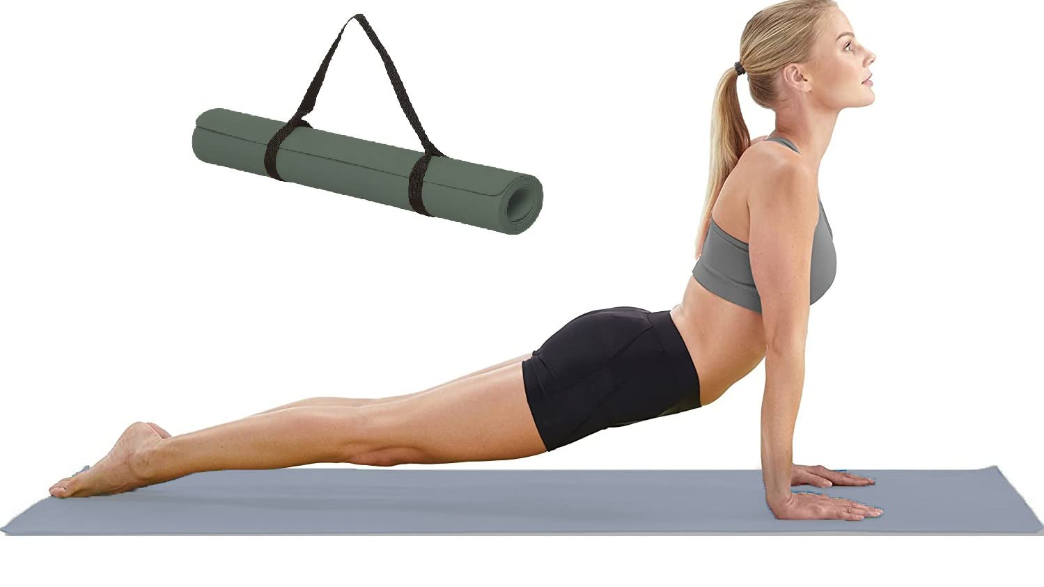 Effingo: Yoga Mat With Carry Strap for Exercise, Yoga, Workout. Comfortable Non Skid Mat for Fitness (GREY 4MM). (B0BCQQC3KB) Amazon Price History, Amazon Price Tracker