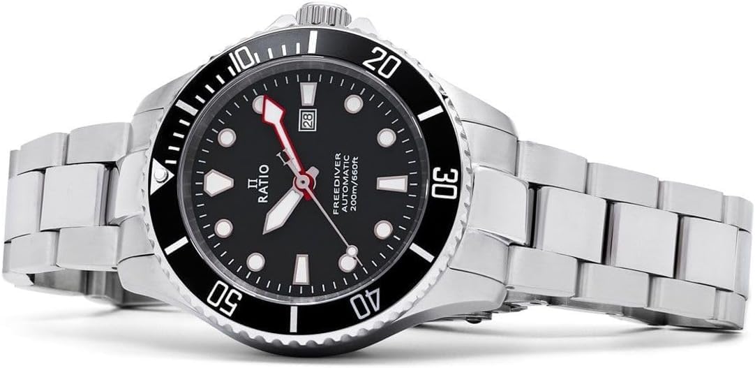 RATIO FreeDiver Damen Taucheruhr Saphirglas Japanisches Automatik-Uhrwerk Taucheruhr 200 m Wasserdicht Taucheruhr