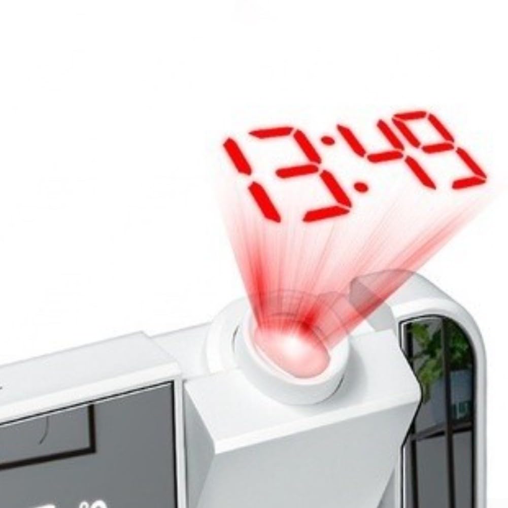 Réveil avec port de charge USB et minuterie de sommeil (texte noir + blanc)