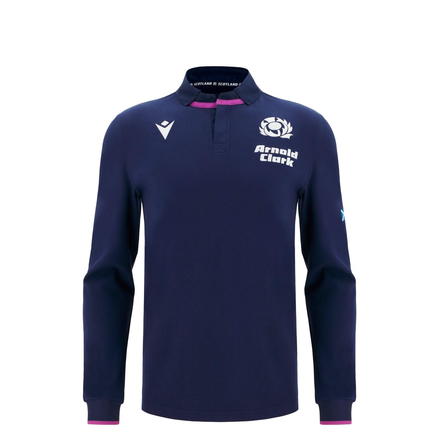 Macron Navy Kids Scotland Rugby Long Sleeve Home Shirt 2025 2026 7-8 Years